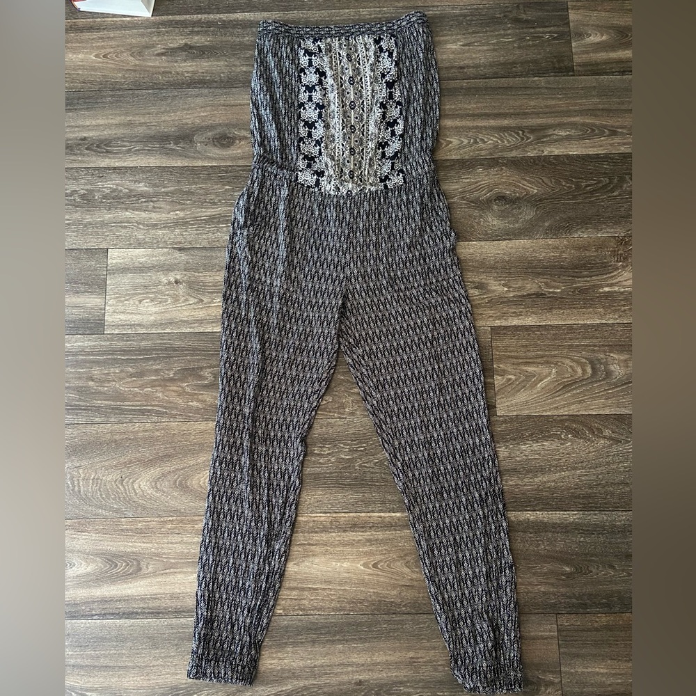 Aeropostale Paisley Print Strapless Jumpsuit